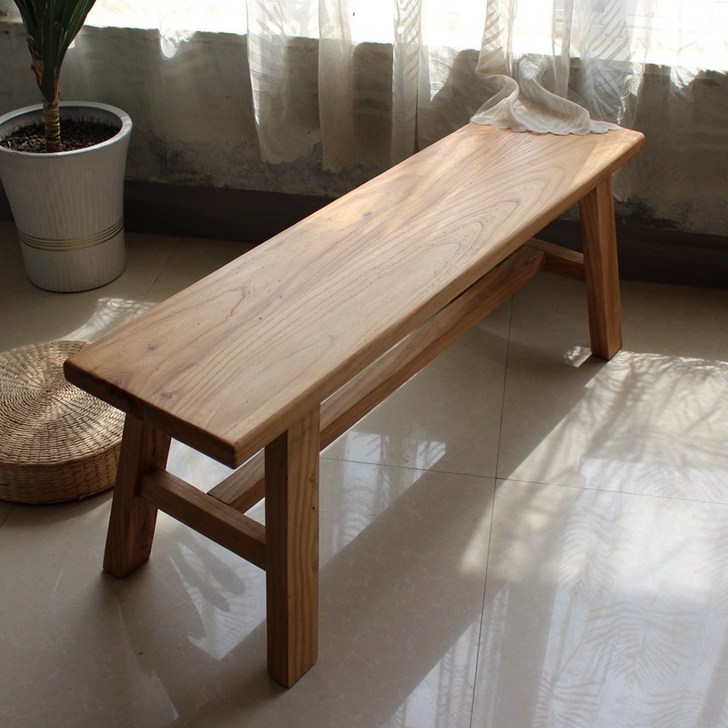 느릅나무 빈티지 원목 벤치의자 레트로 고재 신발장