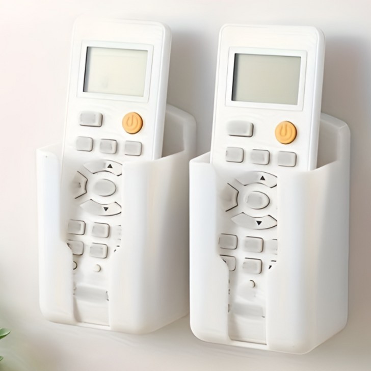 무타공 휴대폰 리모컨 수납함 다용도 에어컨 TV 휴대폰 리모컨 벽걸이 정리함 2P세트