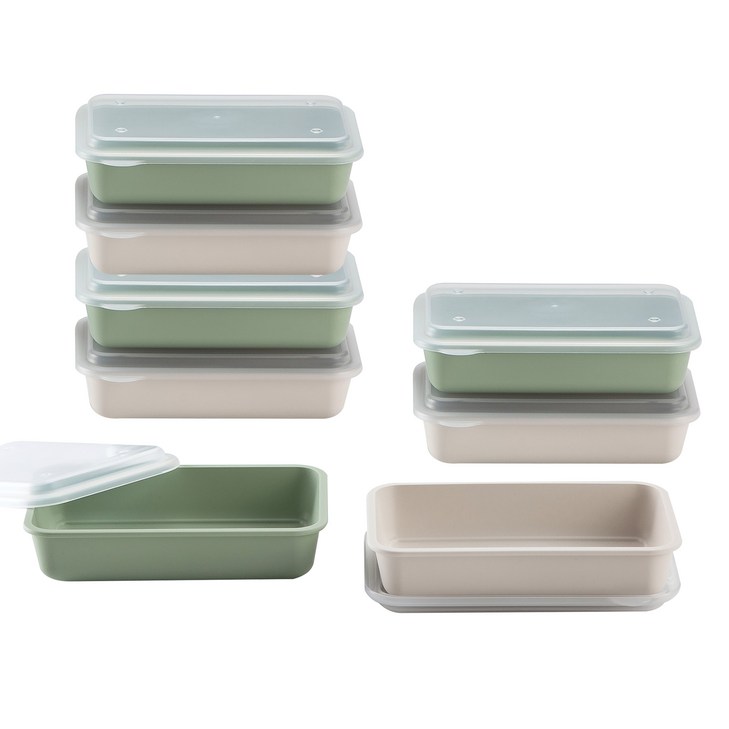 아띠홈 밀프렙 1단 도시락, 크림  민트, 8개