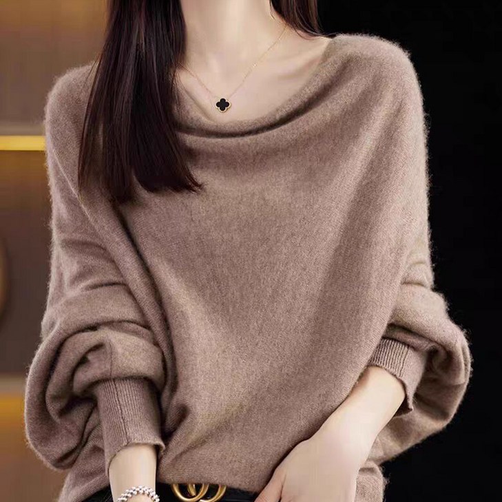 아뗄릭 여성용 누아 루즈 심플 니트 긴팔 티셔츠 11153