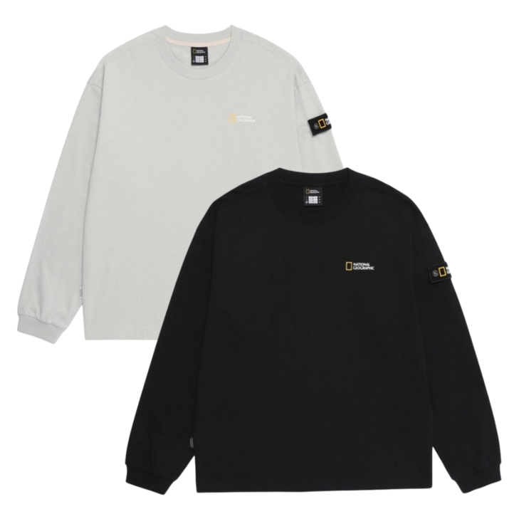 매장 정품 내셔널지오그래픽 남녀공용 맨투맨 간절기 티셔츠 세미오버핏