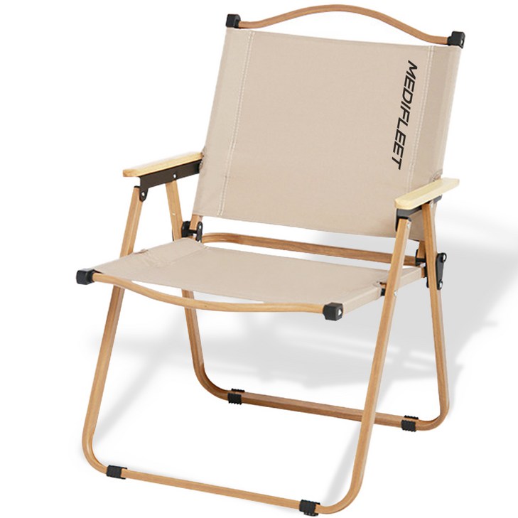메디플릿 우드 폴딩 경량 컴포트 접의식 캠핑 의자 체어, 1개, 베이지