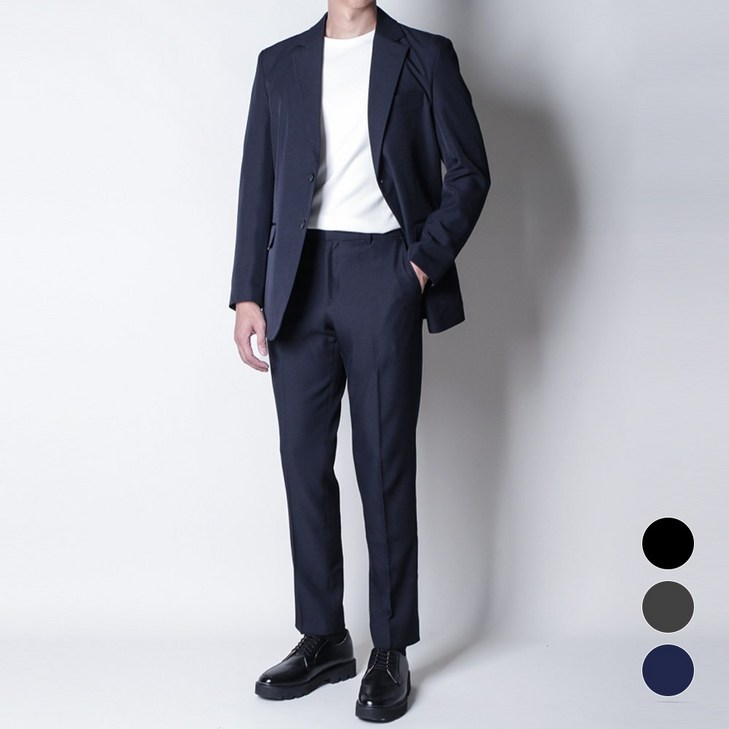 디아웃핏남자 히든밴딩 플렉스 정장세트 사계절 수트 캐주얼 기본 링클프리 하객룩 데이트 결혼식 웨딩 면접