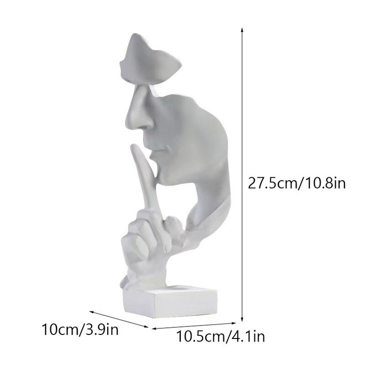 인테리어 오브제 NORTHEU레진 사일런스 골드 마스크 동상 27cm 데스크탑 액세서리
