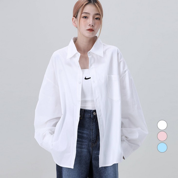 어썸어라운드 여성용 옥스포드 오버핏 셔츠 어썸어라운드 여성용 옥스포드 오버핏 셔츠