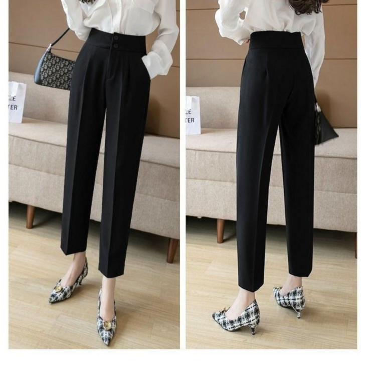 진진 여성 밴딩팬츠 짧은 8부 정장 바지 슬랙스 출근룩 봄,여름,가을