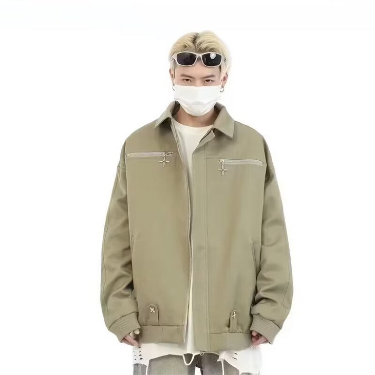 JK1025-P65 빈티지지퍼기능 바람막이패션하이웨이루즈핏맨투맨자켓M-2XL