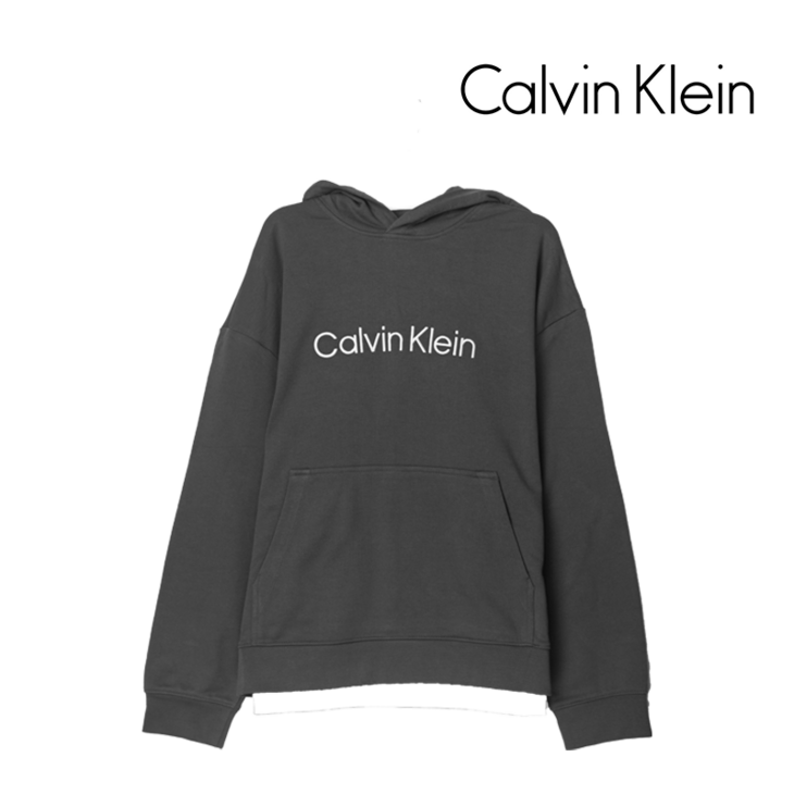 캘빈클라인 CK 스탠다드 로고 긴팔 후드 차콜그레이