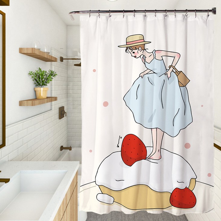 페어링 북유럽풍2 욕실 샤워 커튼 YL314 90 x 180 cm, 1개, 멀티(혼합)컬러