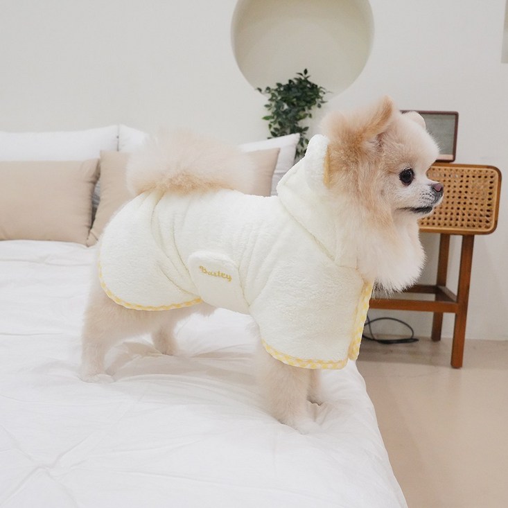 베일리 드라이 샤워 가운 강아지수건 애견 목욕 펫타올, 옐로우L