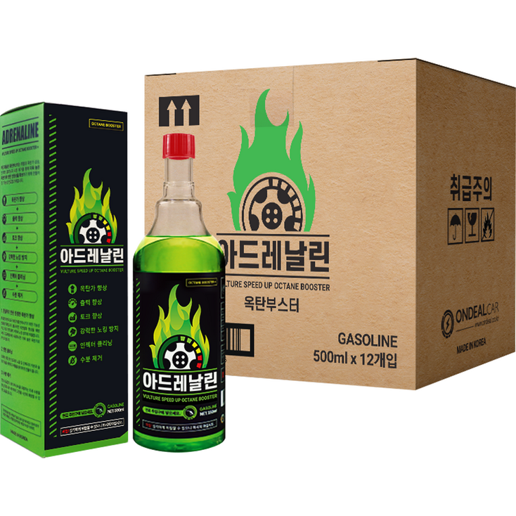 아드레날린 옥탄부스터 500ml, 가솔린휘발유, 12개 아드레날린 옥탄부스터 500ml, 가솔린휘발유, 12개