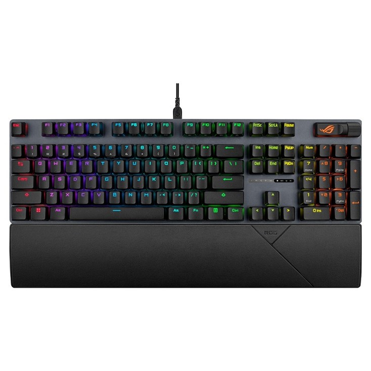에이수스 ROG STRIX SCOPE 2 X STORM축 V2 영문 알루미늄 사전윤활 핫스왑 기계식 게이밍 유선 키보드, 블랙, 90MP03XGBKUA20, 청축