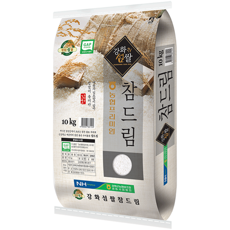 강화군농협 강화섬쌀 GAP 인증 참드림 백미, 10kg(특등급), 1개 - 투데이밈