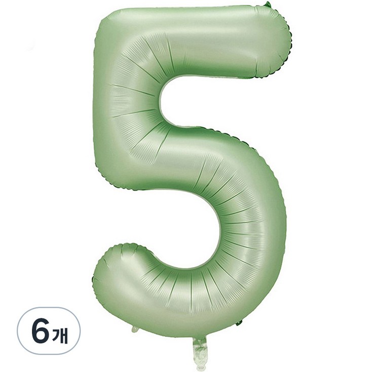 팡파티 숫자 레터링 풍선 101cm 5, 애플그린, 6개 팡파티 숫자 레터링 풍선 101cm 5, 애플그린, 6개