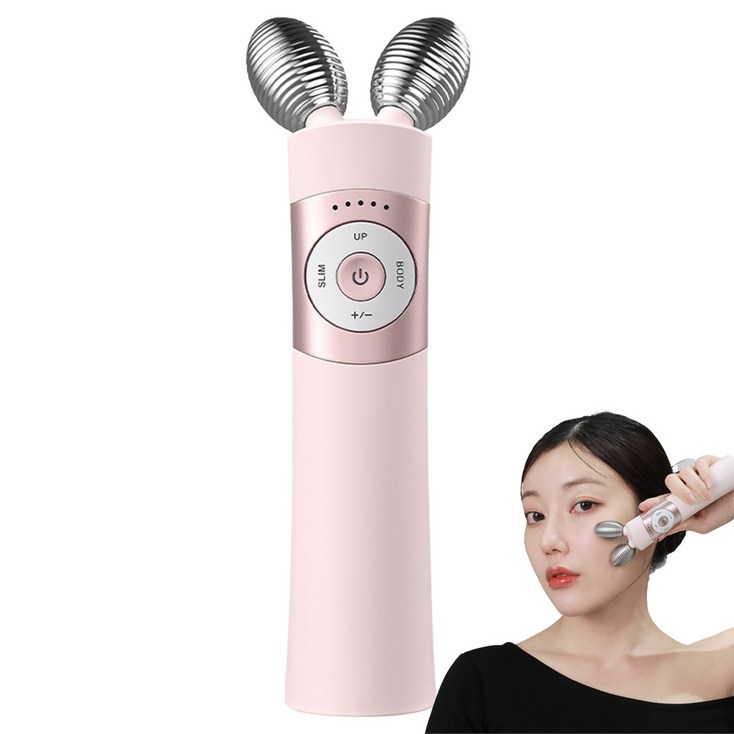 마미케어 홈케어 뷰티 디바이스 얼굴 마사지기 EMS 브이쎄라, 핑크, 1개