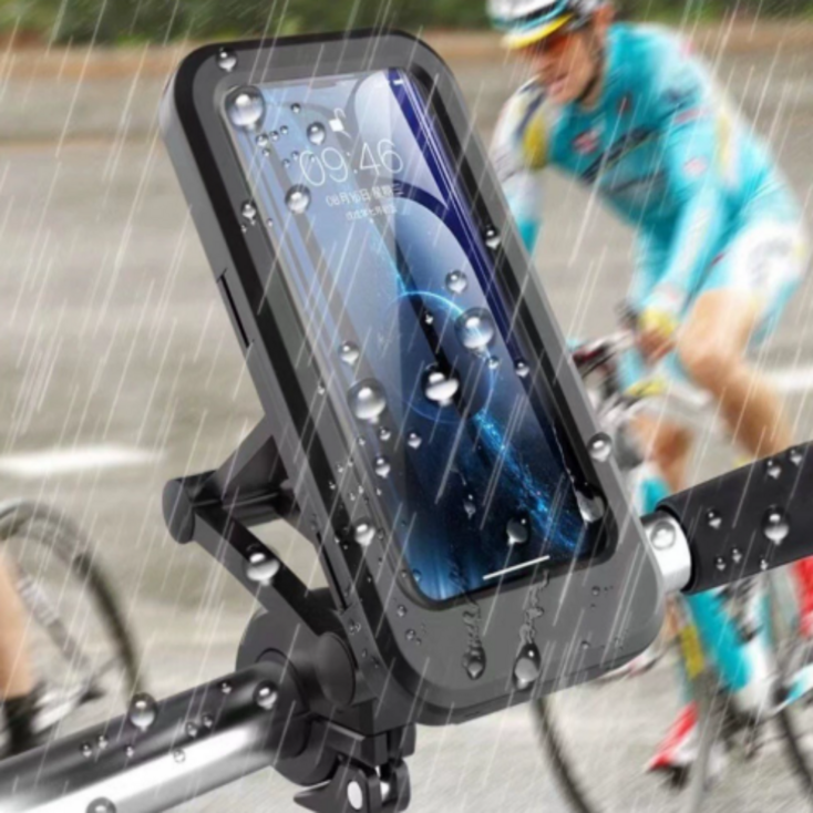 하니모아 자전거 360도 각도조절 방수 터치 핸드폰거치대, 1개