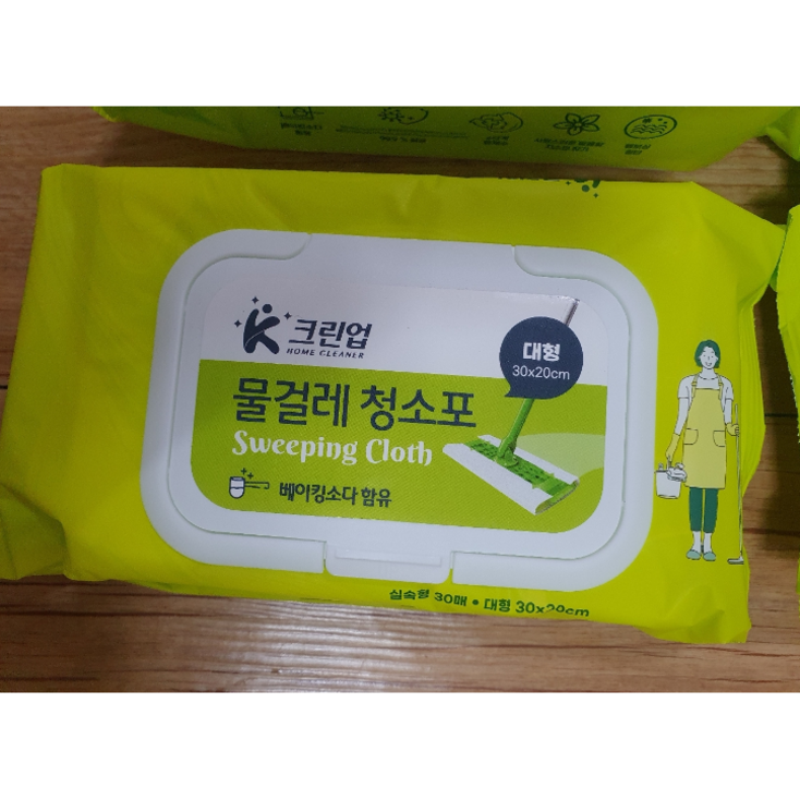 크린업 물걸레 청소포 대형 30매, 4개