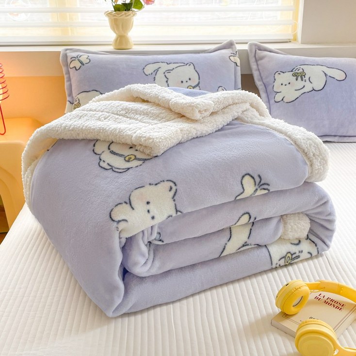 YYT 양면 양털 이불 사계절 담요