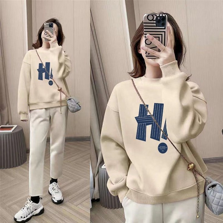 dulandQ 봄 가을 여성 루즈핏 기모 트렌드 맨투맨 WE21