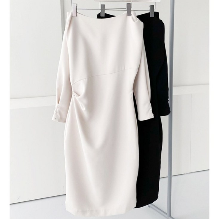 콜레트 7부 보트넥 미디 원피스ops1208