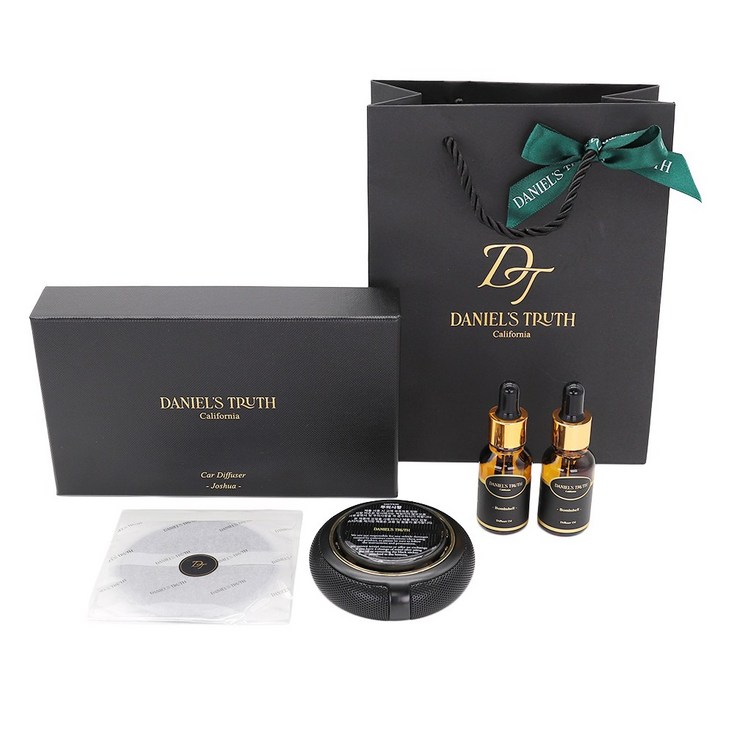 백화점정품 다니엘트루스 카 디퓨저 조슈아 본체15ml 리필오일 2개입 태양열 회전 디퓨저