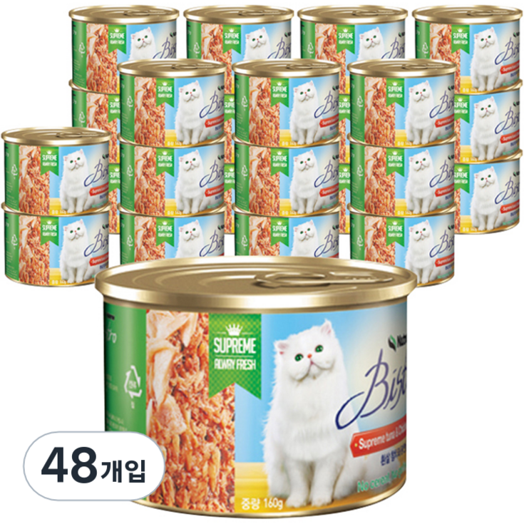 비스트로 고양이용 흰살참치와 닭안심 캔
