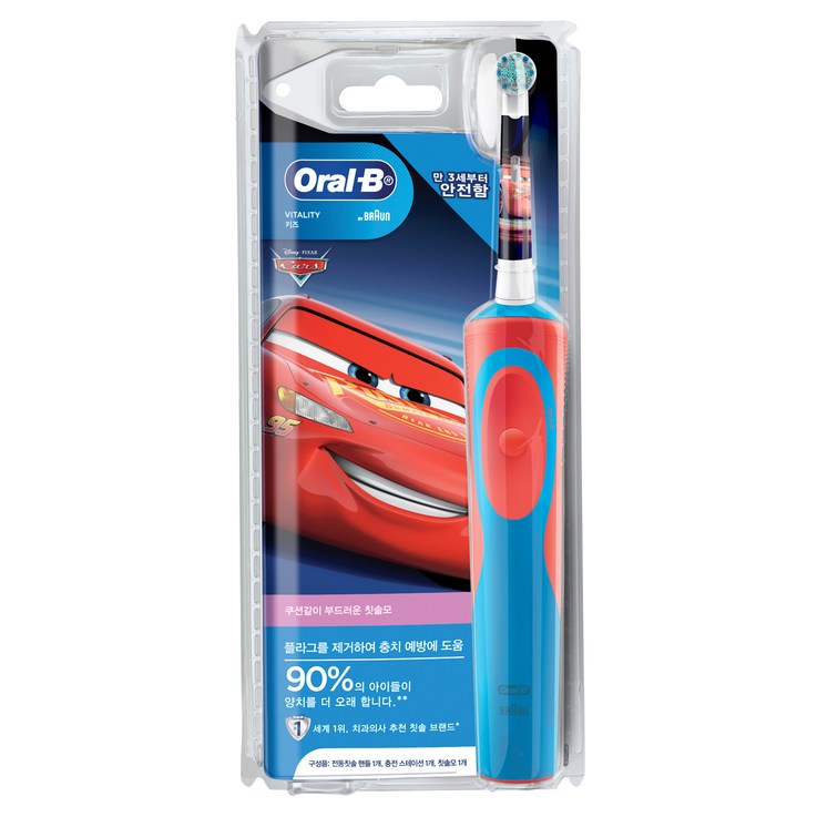 오랄비 스테이지스 파워 어린이용 전동칫솔, D12K Cars 3709