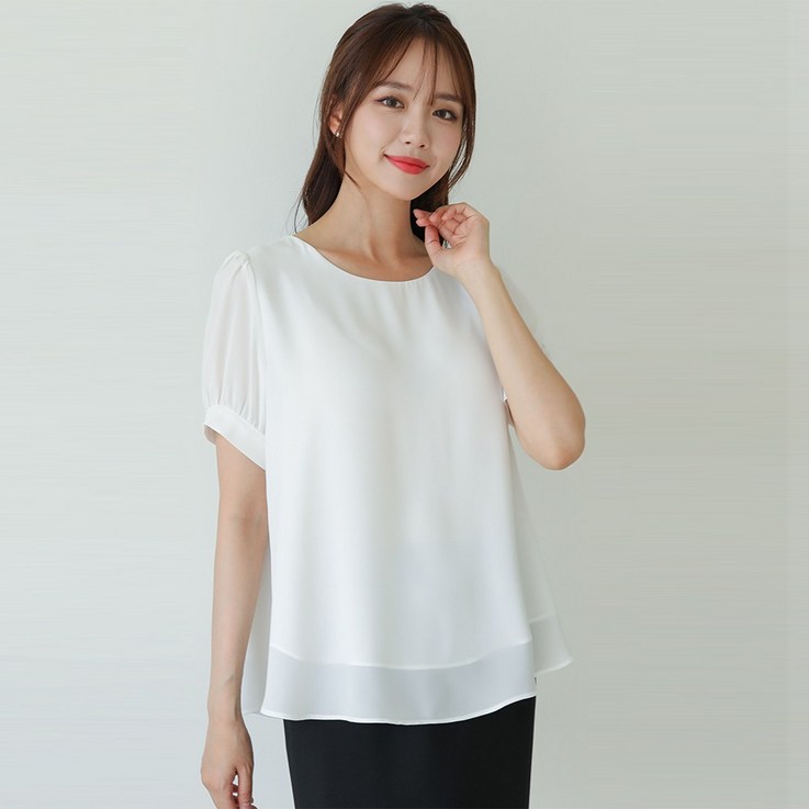 스무날두겹라운드반팔블라우스 스무날두겹라운드반팔블라우스