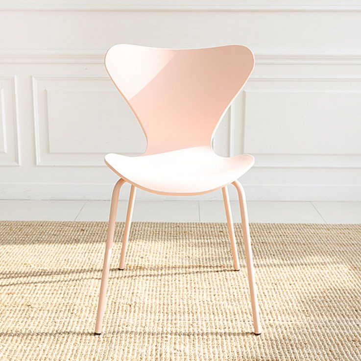 슐 위니 식탁 의자 인테리어 포인트 플라스틱 카페 업소용 세븐체어 SL084, 핑크