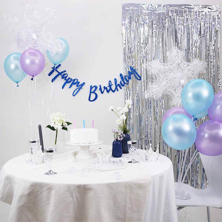 고르고 겨울왕국 해피뉴이어 파티 이벤트 생일 풍선 가랜드 풀세트, 메리크리스마스 가랜드실버, 1세트