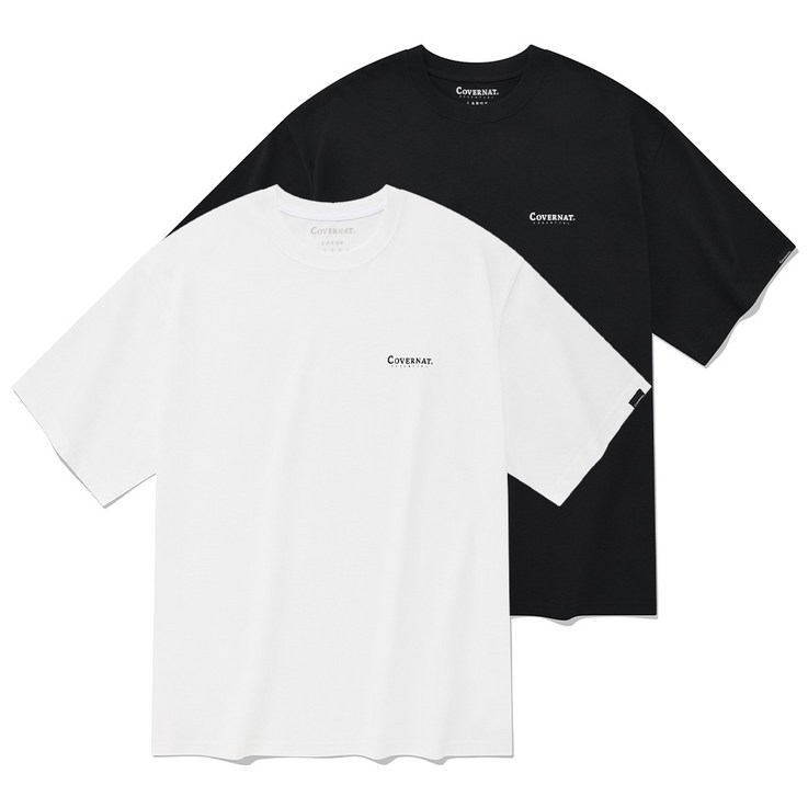 [커버낫 본사]에센셜 쿨 코튼 2-PACK 티셔츠 블랙 20230730