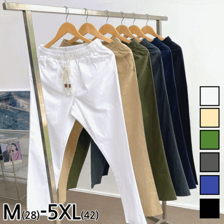이브컴퍼니 남성용 스판 밴딩 9부 면바지 빅사이즈 M285XL42 28881