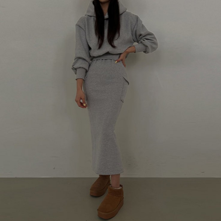 메이빈스양기모 후드스커트set 메이빈스양기모 후드스커트set