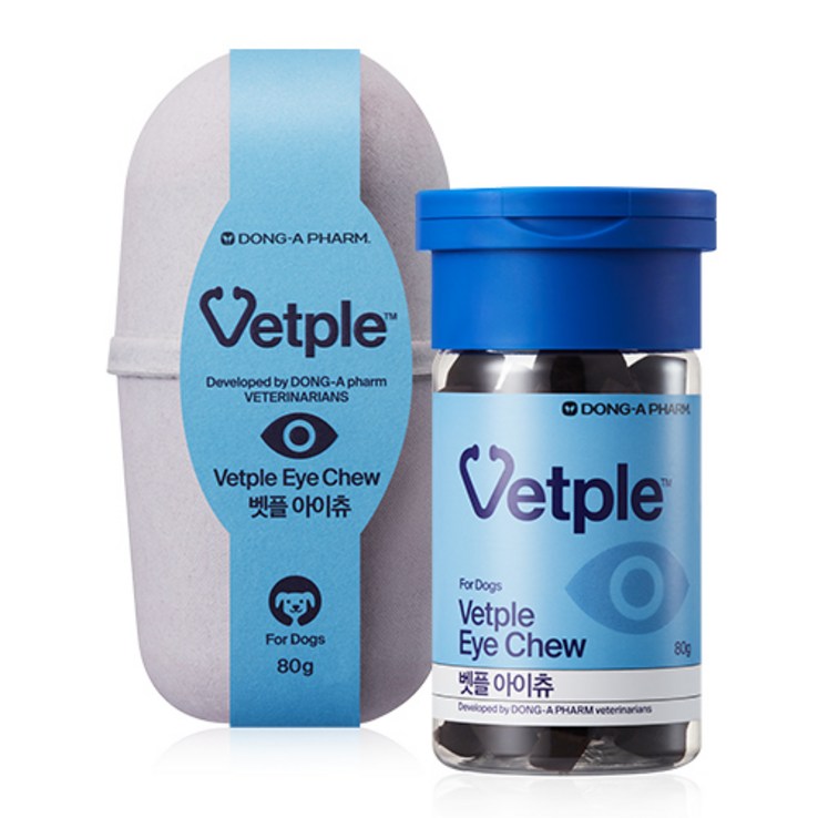 동아제약 벳플 강아지 눈건강,눈물자국 영양제 아이츄 80g, 눈 건강, 1개