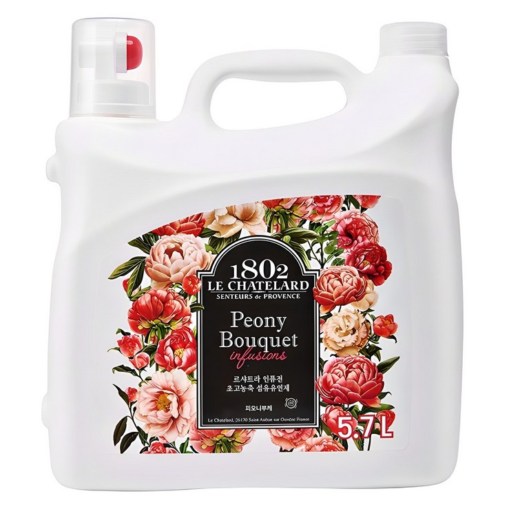 르샤트라1802 인퓨전 초고농축 섬유유연제 피오니부케향 본품, 5.7L, 1개 르샤트라1802 인퓨전 초고농축 섬유유연제 피오니부케향 본품, 5.7L, 1개