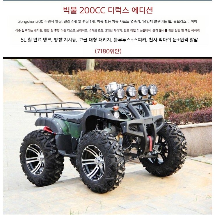 사륜오토바이 산악 오프로드 ATV 사발이 운반차, Big Bull 200 수냉식 디럭스 에디션