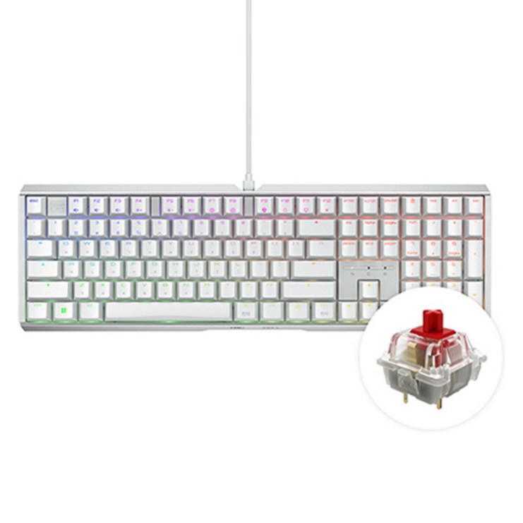 체리키보드 MX 3.1 RGB MX2A 축 게이밍 기계식 키보드, 적축, 화이트, G803890HJAKR0 체리키보드 MX 3.1 RGB MX2A 축 게이밍 기계식 키보드, 적축, 화이트, G803890HJAKR0
