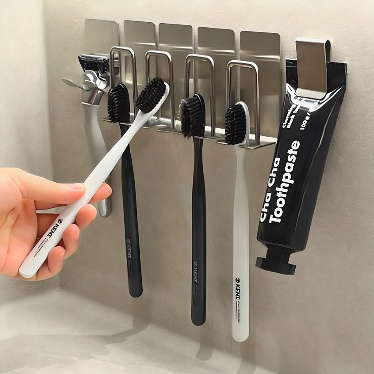 홈튜디오 2세대 올 스텐칫솔걸이세트 4인세트, 4인용, 1개