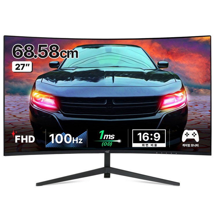 어드밴스원 FHD 커브드 보더리스 게이밍모니터, 68.6cm, M270CG75H무결점 어드밴스원 FHD 커브드 보더리스 게이밍모니터, 68.6cm, M270CG75H무결점