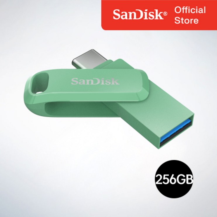 샌디스크 USB 메모리 Ultra Dual Go 울트라 듀얼 고 TypeC OTG USB 3.1 SDDDC3 256GB  압생트그린