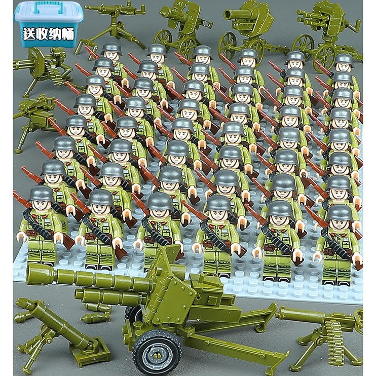 (보관함 증정) 레고호환블럭 군인피규어 블록 중국군48개 6309057057