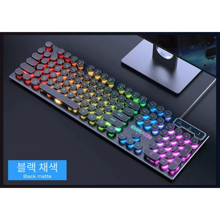 와이에스 ysGX30 유선키보드,키보드마우스세트,게이밍,기계식, 화이트아이스 부루