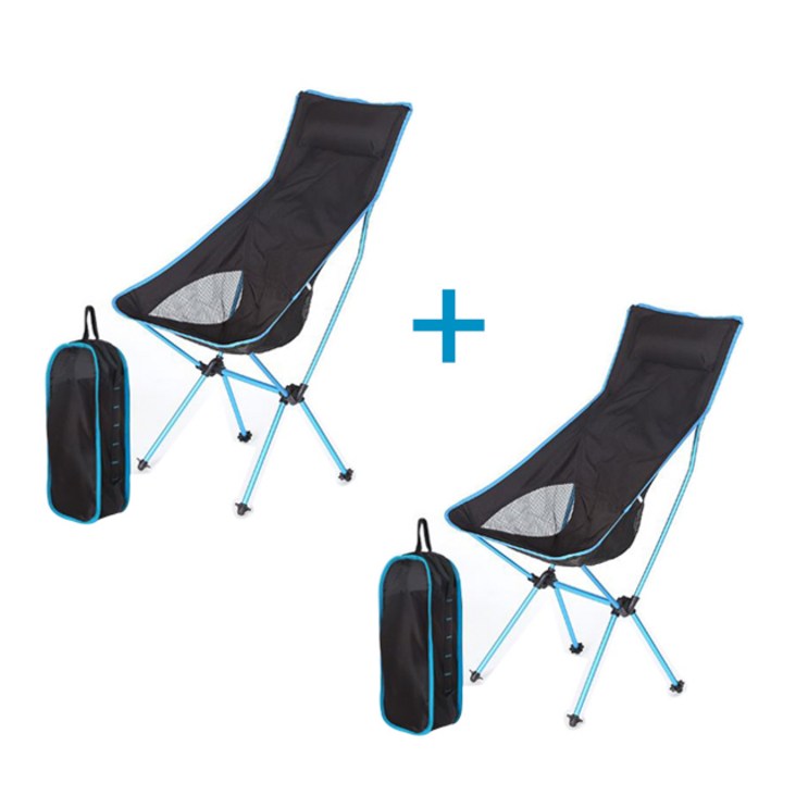 11, 접이식 캠핑의자 스몰라지 레저 낚시 초경량 야외활동 의자 2개, 스카이블루2개