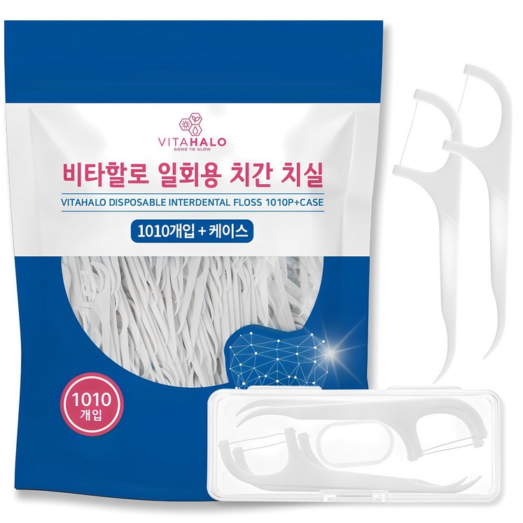 비타할로 일회용 치실 케이스, 1개, 1010개입, 74mm 비타할로 일회용 치실 케이스, 1개, 1010개입, 74mm
