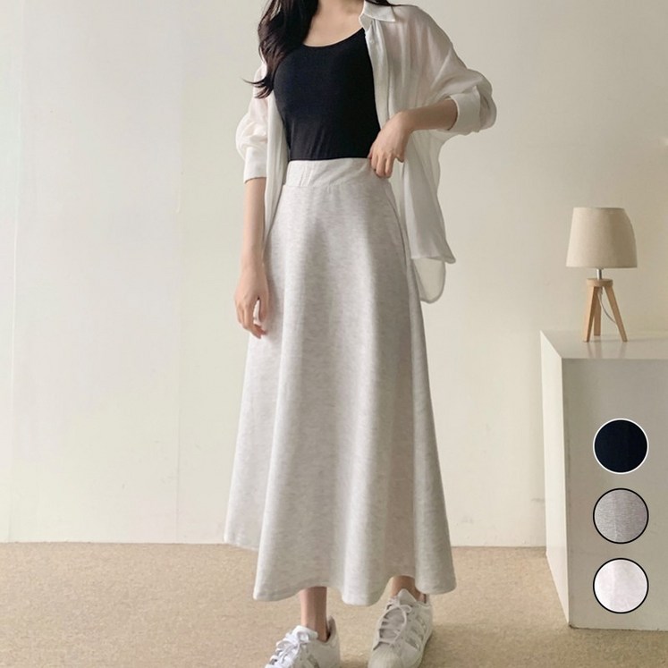 마이보조개 여성 A라인 트레이닝 밴딩 플레어 롱 스커트 마이보조개 여성 A라인 트레이닝 밴딩 플레어 롱 스커트