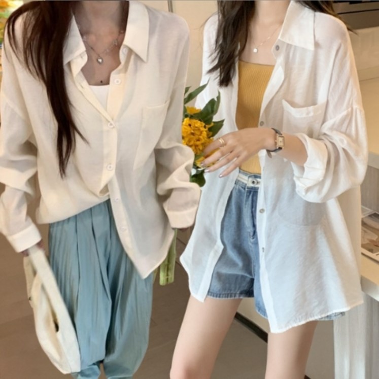 모브모 시원한 얇은 여성 셔츠 남방 블라우스 모브모 시원한 얇은 여성 셔츠 남방 블라우스