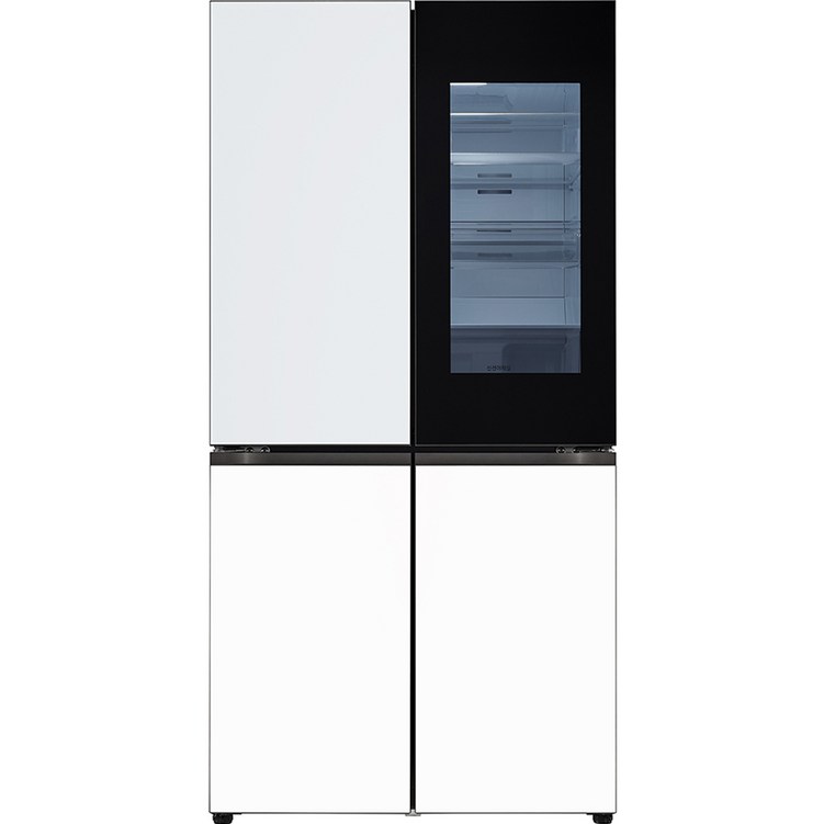 LG전자 디오스 오브제컬렉션 노크온 4도어 냉장고 글라스 870L 방문설치