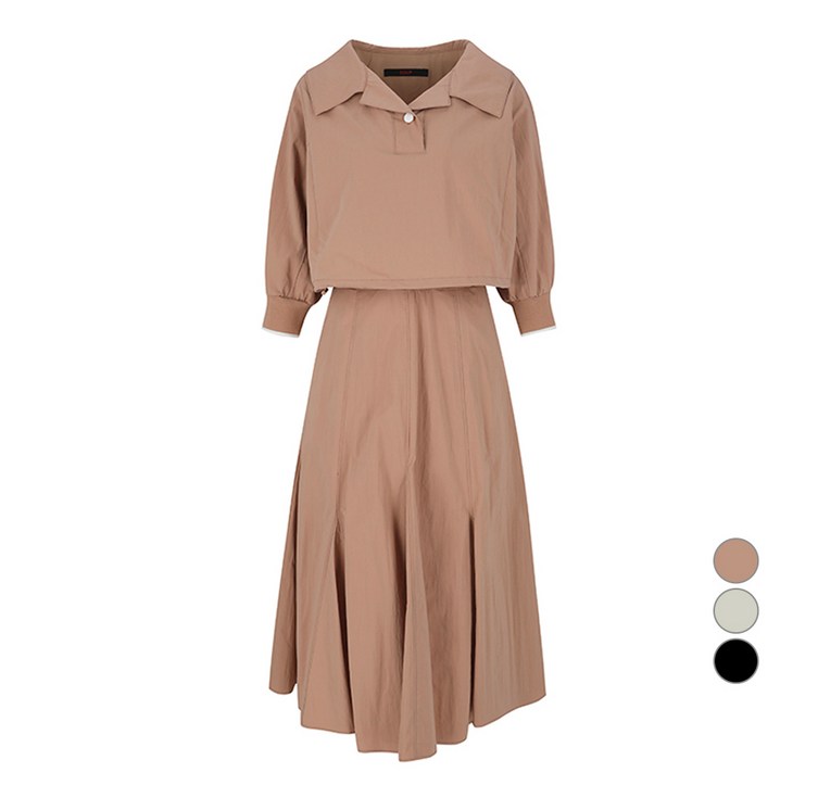 숲 여성용 셔츠형 투인원 플레어 원피스 SA4OP35