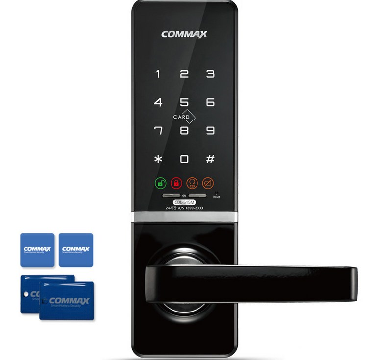 COMMAX 스마트 무타공 도어록  카드키 4p 세트 CDL515M