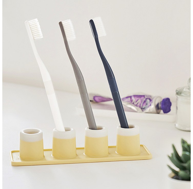 리본제이 실리콘 스탠드업 4구 일체형 칫솔꽂이